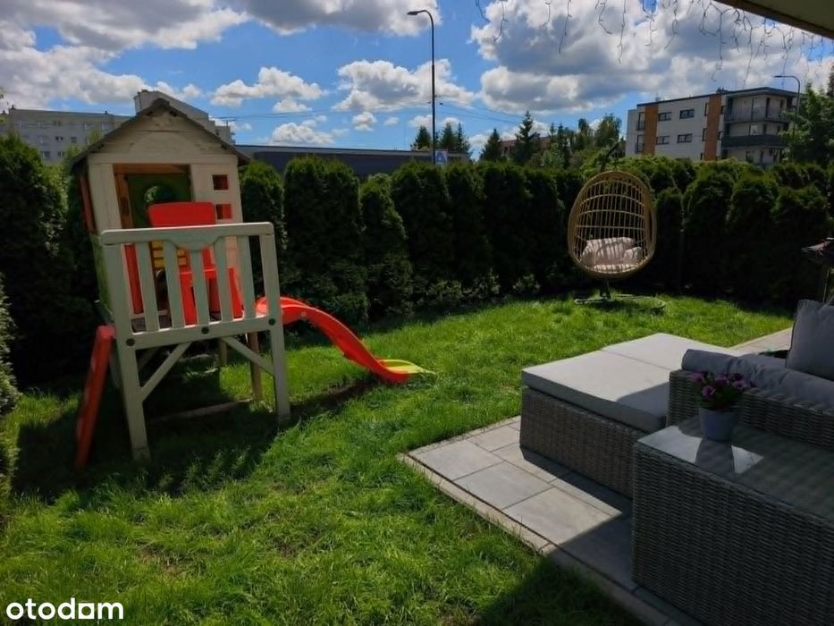 4-pokojowe mieszkanie z ogrodem, tarasem, miejscem w garażu i komórką