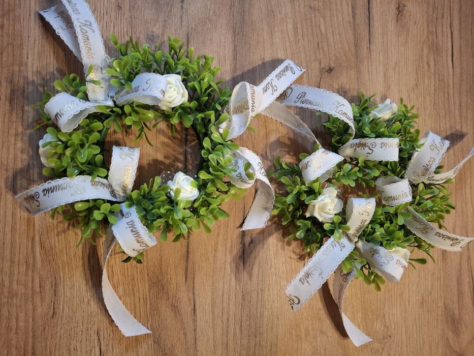 Stroik/ wianek do świecy -komunia 2 szt.