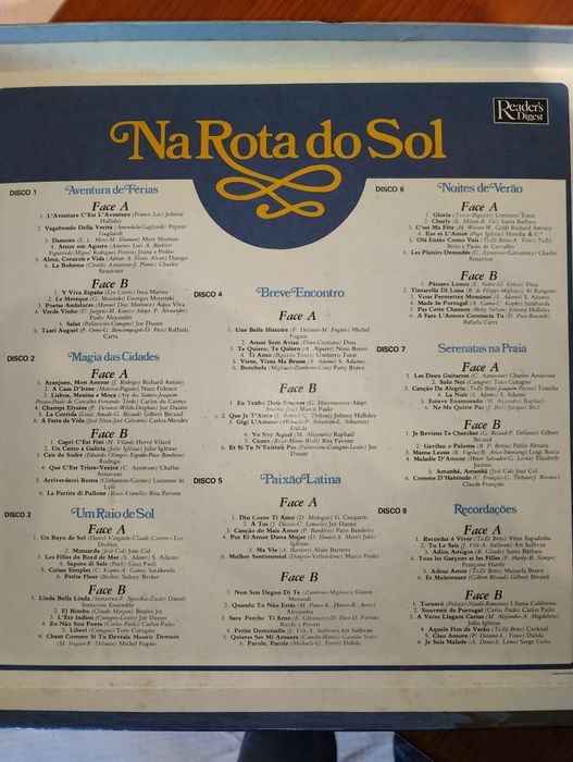 Coleção discos vinil "Na Rota do Sol - Os maiores êxitos da Europa"