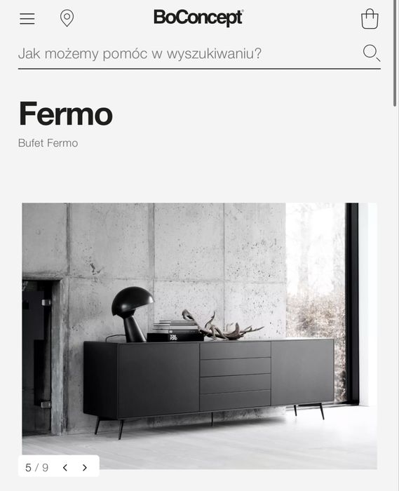 Komoda duża BoConcept Fermo - grafitowa, masywna rezerwacja do 27.12