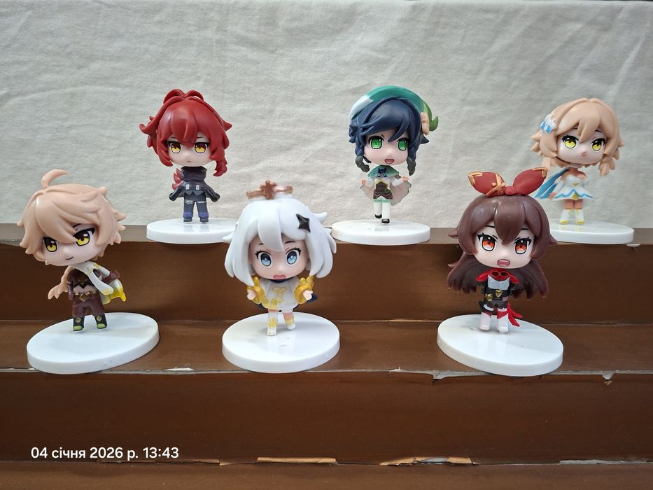 Набор фигурок 6 шт Геншин Импакт Genshin impact Венти Дилюк Кадзуха