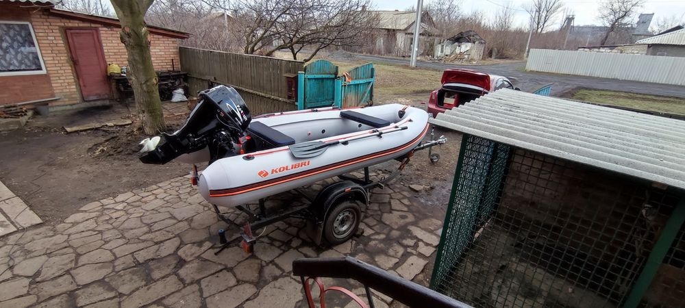 Комплект лодка kolibri +мотор Parsun F15A BMS +лафет