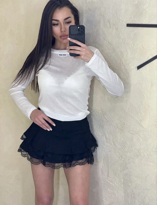 Лонг лонгслів miu miu напівпрозорий