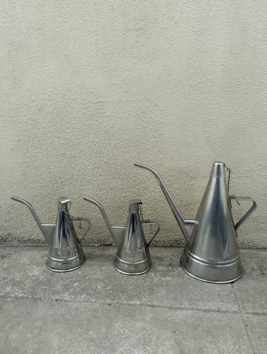 3 galheteiros antigos em inox