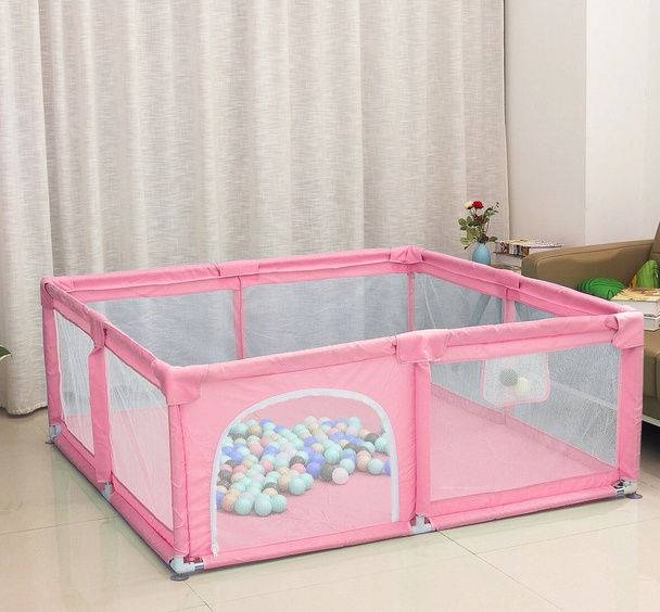 AZUL, VERMELHO, VERDE, ROSA - Parque infantil com cesto - NOVO