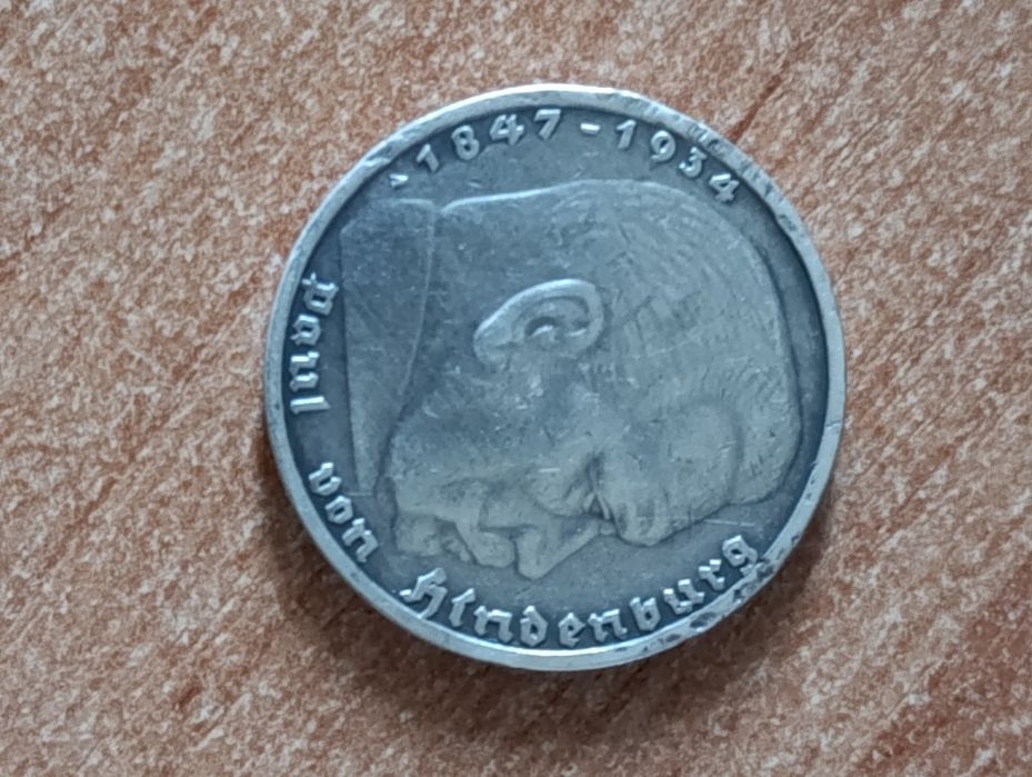 Монета срібна 5 марок Німеччина 1847 та 1934 років
