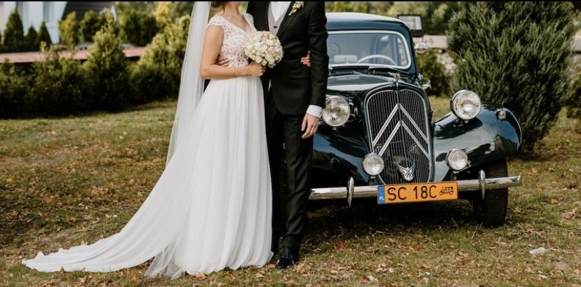 Suknia ślubna w stylu boho muślinowa kolor ivory