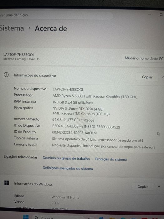 Computador lenovo ideapadgaming