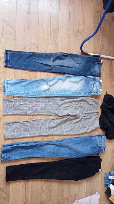 Paka zestaw ubrań ciuchów M L ok 70szt spodnie swetry bluzy Zara