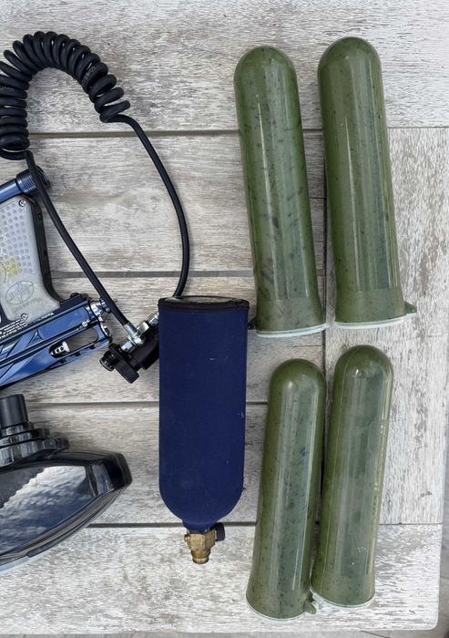 Conjunto de Paintball: Marcador, Capacete, Acessórios e Recargas