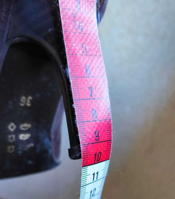Elegantes Sapatos de Salto Alto em Camurça Castanho - Tamanho 36