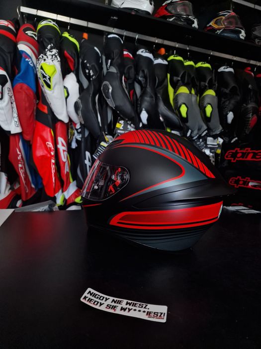 Kask AGV K1 – WARMUP czarny/czerwony rozmiar 'ML