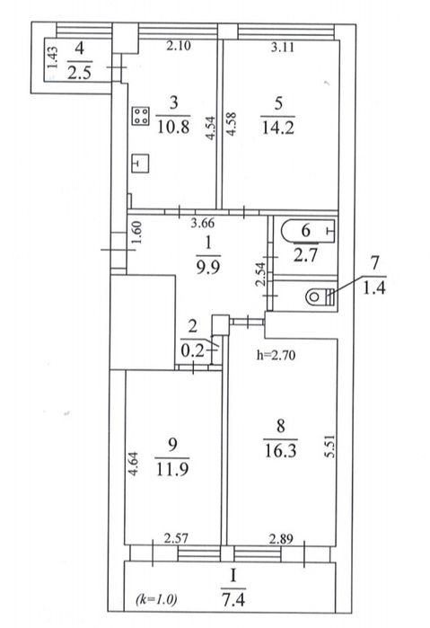 Без-%.Метро Золоті Ворота. 77м.кв.  3х кімнатна.