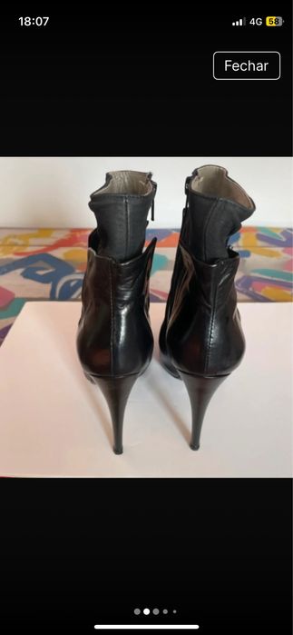 Botins "Ixos" (Made in Italy) genuine leather, tacão fino e alto