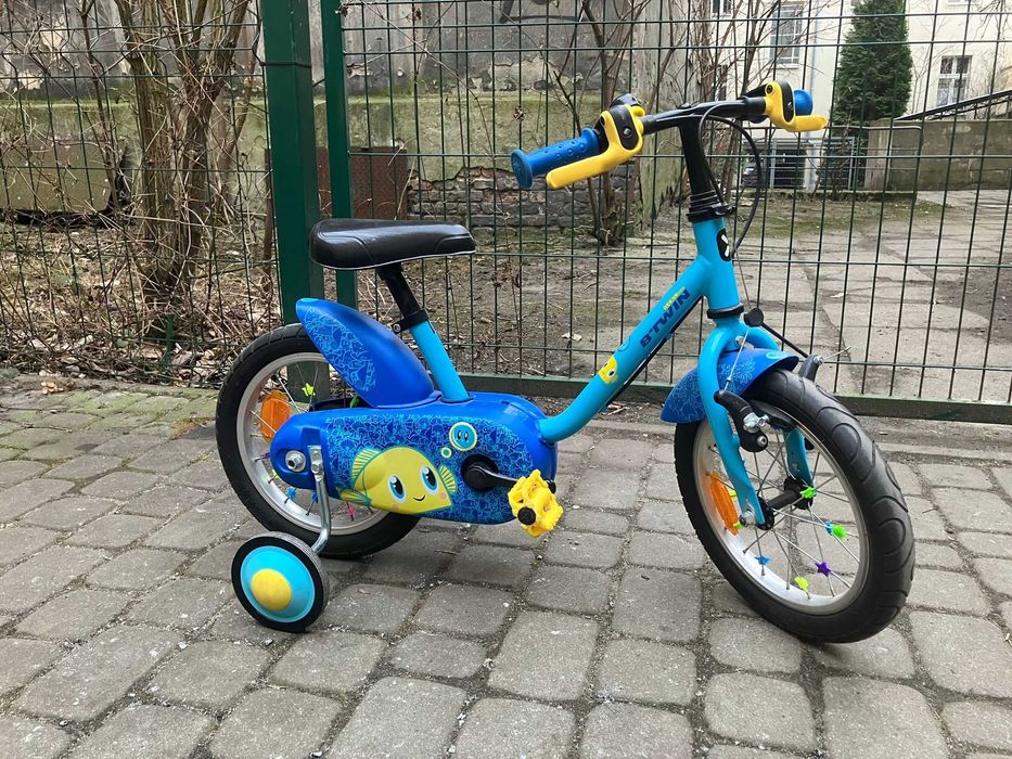 Rower 14 B-TWIN Ocean 500 - Decathlon - dziecięcy - kółka boczne