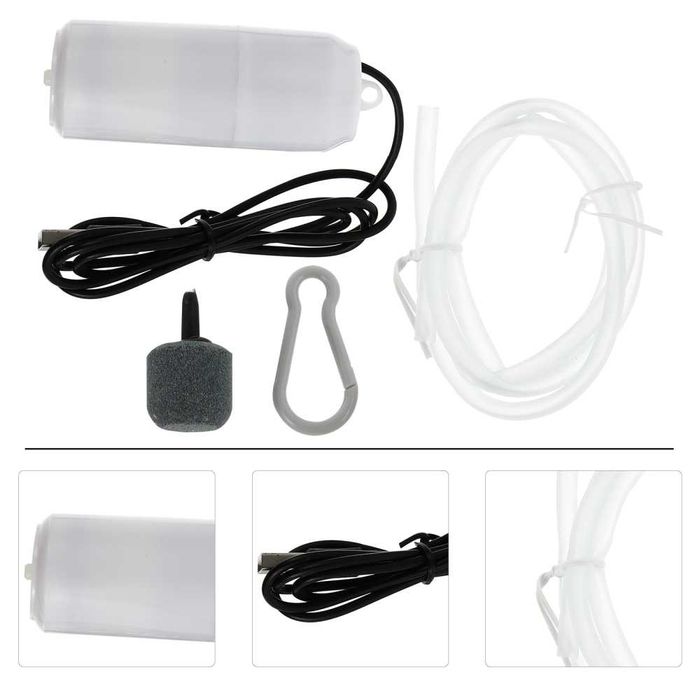 Napowietrzacz pompa pompka napowietrzająca USB 5V mobilny biały