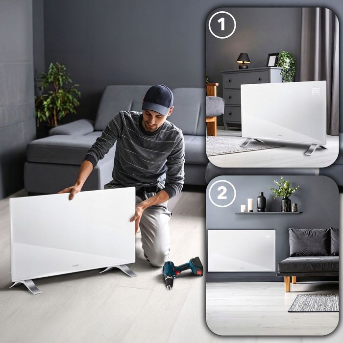 Grzejnik Elektryczny Szklany 2400w Energooszczędny Led+wifi Premium fv