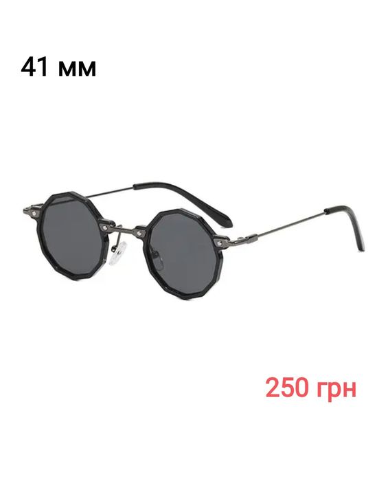 Очки черные круглые панк хиппи маленькие мужские подарок