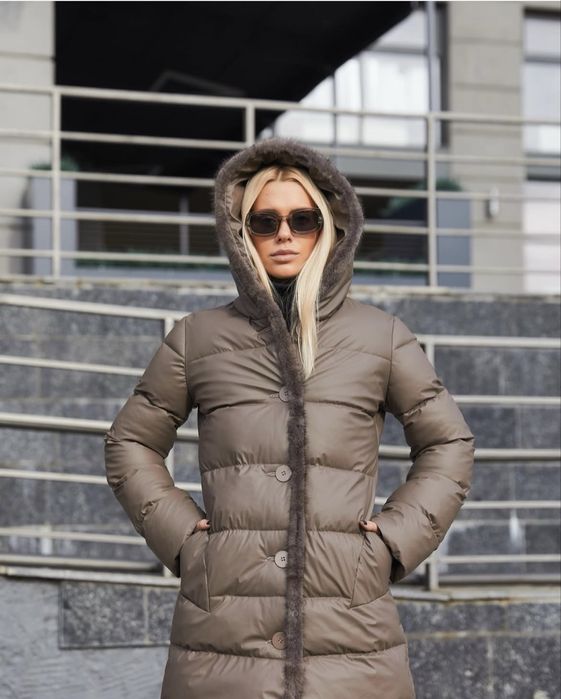 Зимова куртка на гудзиках, тепла до -15