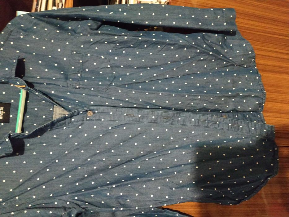 Koszula dżinsowa w kropki 42