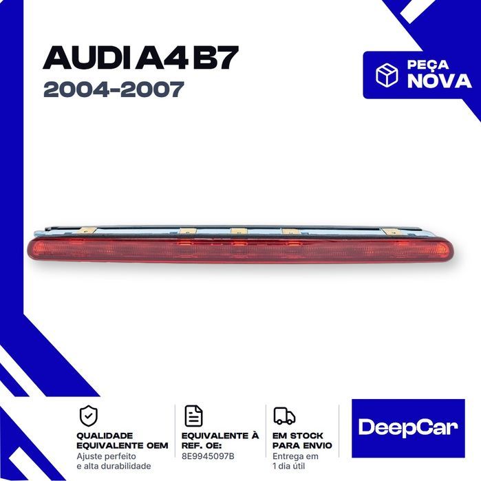 Farolim 3º stop Audi A4 B7 8E9945097B Traseiro (2004-2007) Peça Nova