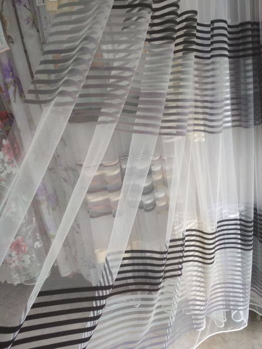 Тюль, фатин зі смужками
