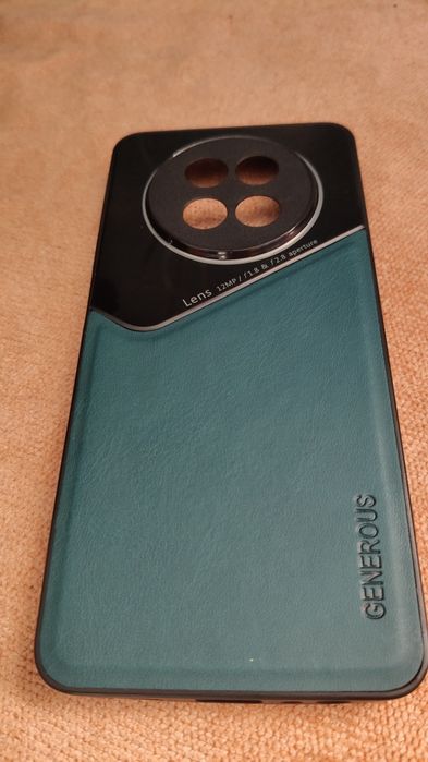 Бізнес чохол бампер GENEROUS для Realme 12 5G зі скла і штучної шкіри