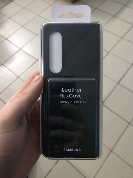 Оригинальный чехол книжка Samsung Z Fold 3 5G Leather Flip Cover
