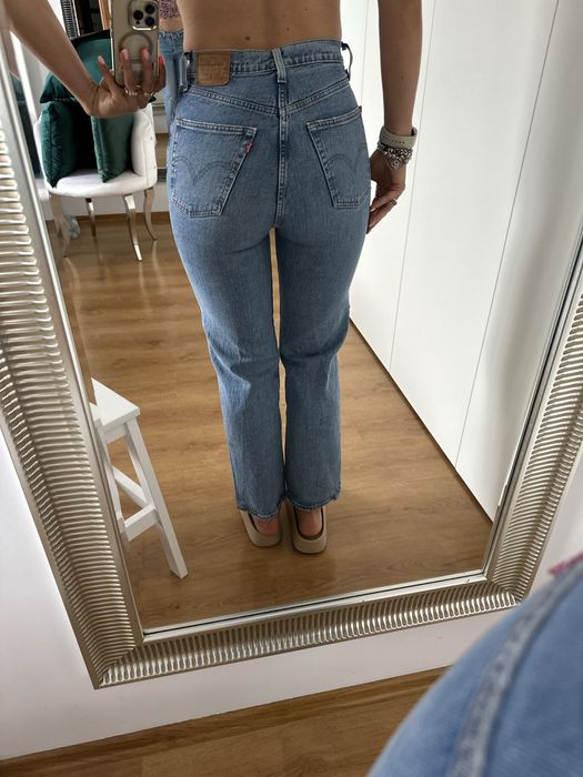 Jeansy mom fit wide leg levis premium W27 L29 S/M