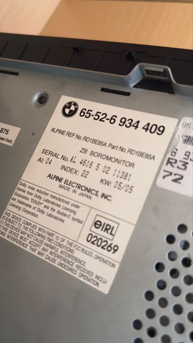 BMW E46 – Radio Navigation Original Alpine 16:9