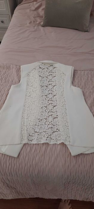 Colete Branco com renda