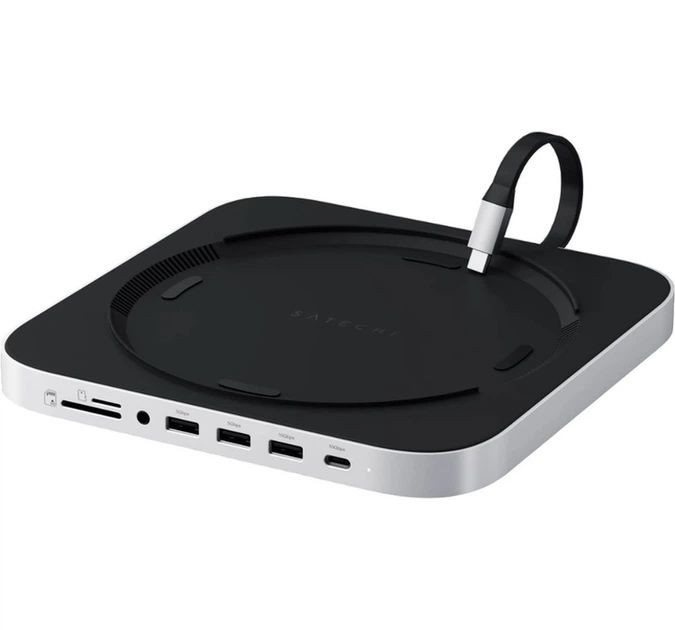 Док-станція Satechi Mac Mini M4 Stand & Hub with SSD Enclosure Silver