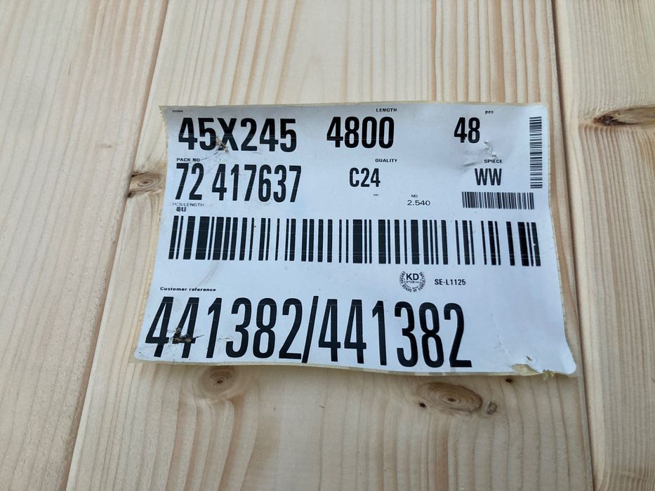 Drewno konstrukcyjne C24 , 45x245mm