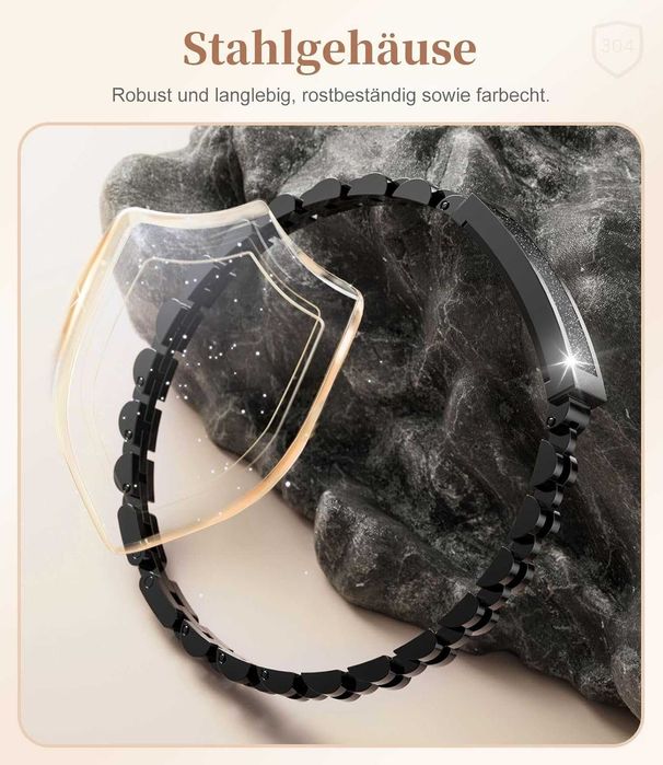 Bransoletka fitness tracke wodoszczelność czarna Smartband Walentynki