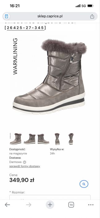 Śniegowce Caprice rozm 39