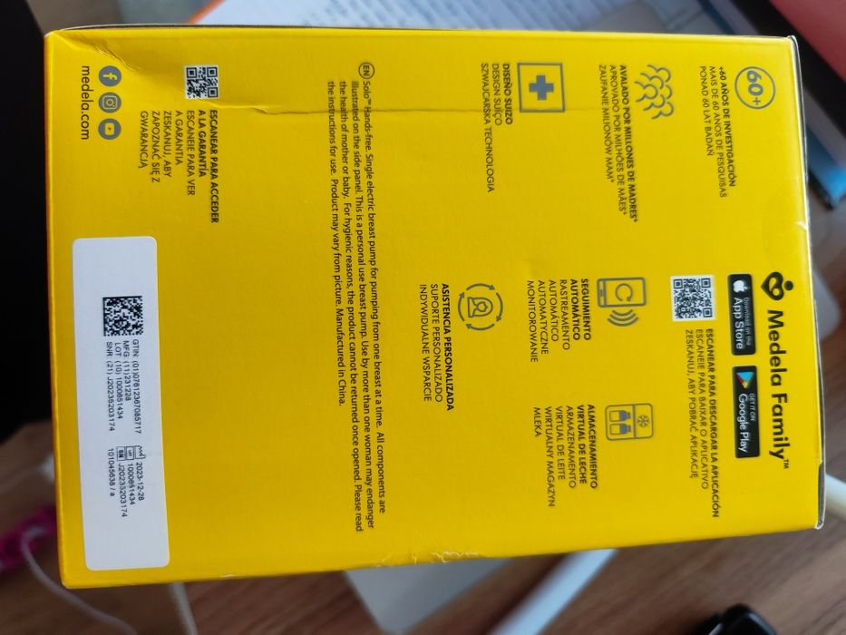 Extrator de Leite Elétrico Simples Medela Solo Nova (Selada)