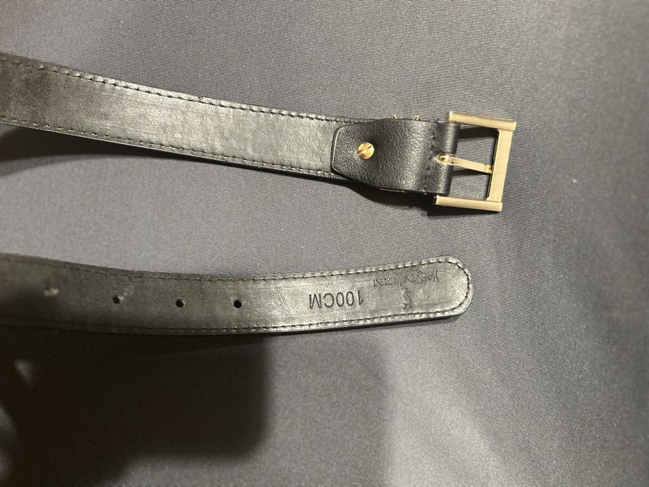 Czarny pasek ze zlota klamra 100cm
