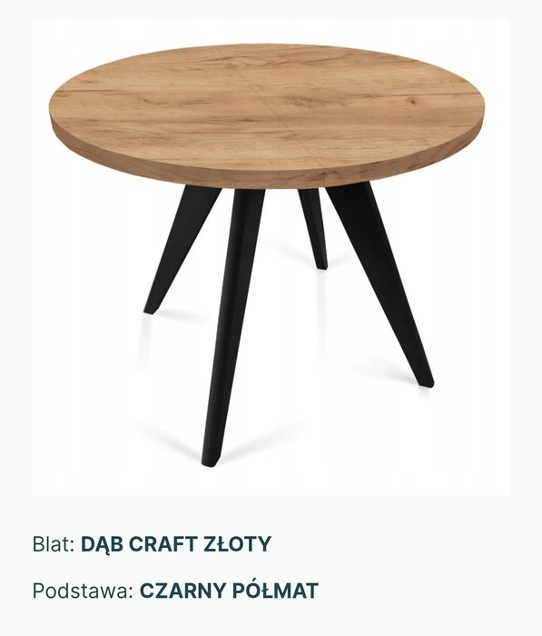 Stół okrągły FARO rozkładany 90/130 skandynawski