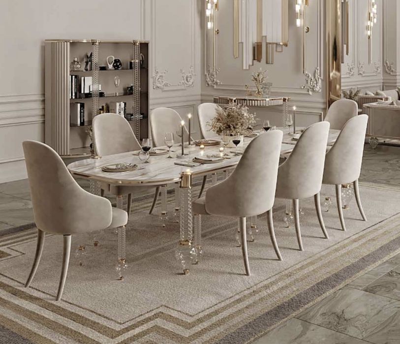Stół + 6 krzeseł Crystalia