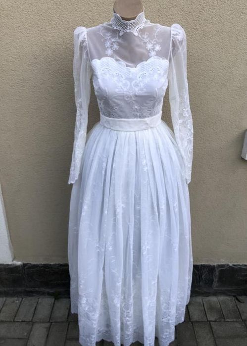 Свадебное винтажное кружевное платье 50-60 года от jacques heim