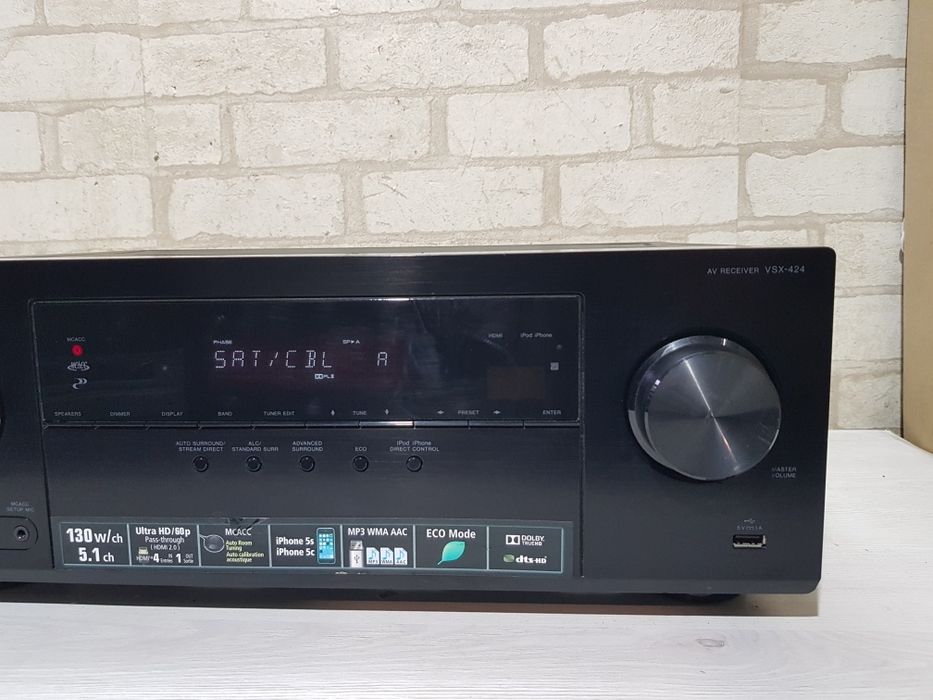 Пульт!5.1AV-ресивер Pioneer VSX-424,5х130Вт 4K,HDMI,USB,3D