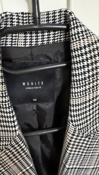 Marynarka szara krata casual elegancka Mohito XS