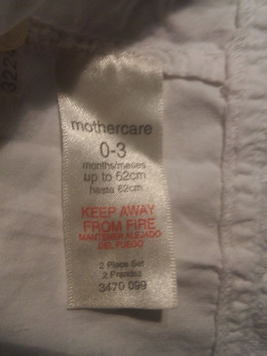 Sukienka biała 62, chrzest bawełna Mothercare