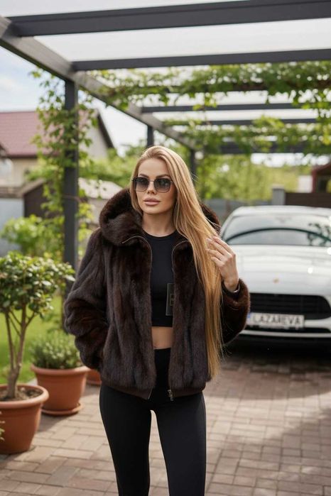 Шикарна норкова шуба , бомбер , нова, на блискавці, хутро nafa