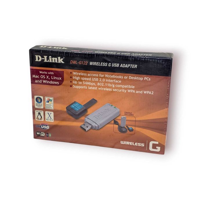 Adaptador Wi-Fi USB D-Link DWL-G122 – Novo Selado (Wireless G)