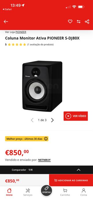 Colunas para estudio Pionner S-DJ80X