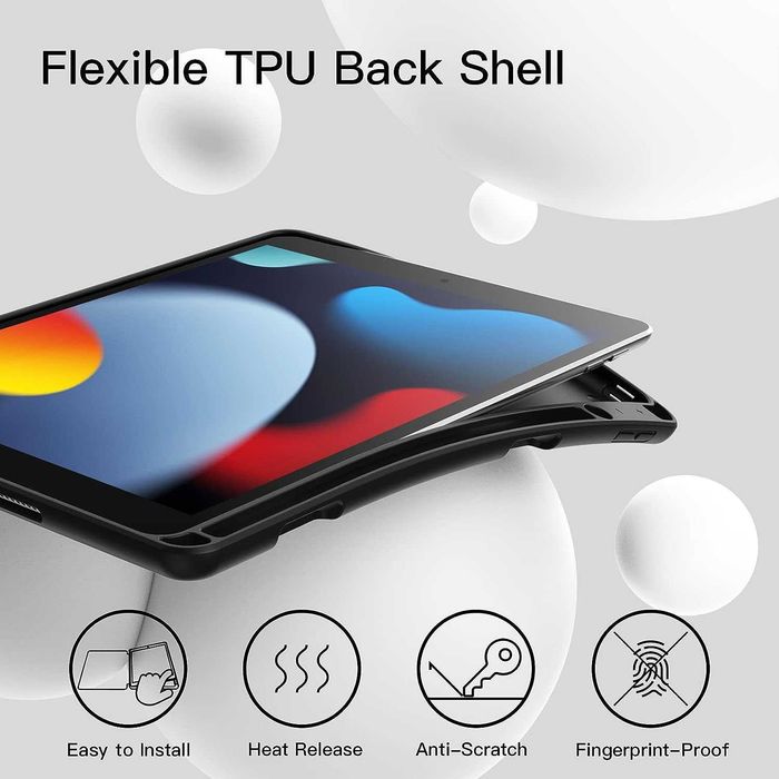 JETech iPad 10.2'' 7 8 9 etui pancerne stojak Smart Cover czarne