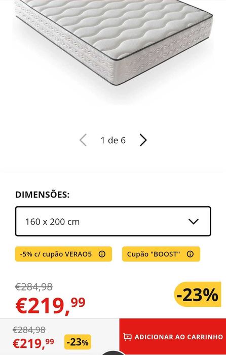 Colchão DAGOSTINO HOME Firenza 160x200 cm - Como Novo - Apenas