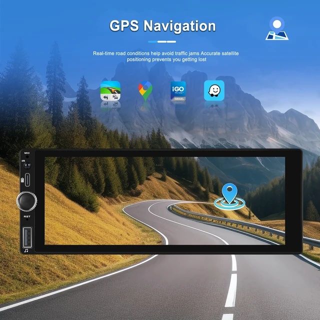 Rádio 1din 6,86 polegadas 2/64GB GPS RDS WIFI Carplay novo