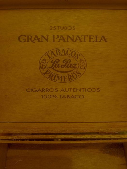 Caixa antiga de charutos Gran Panatela La Paz – madeira vintage